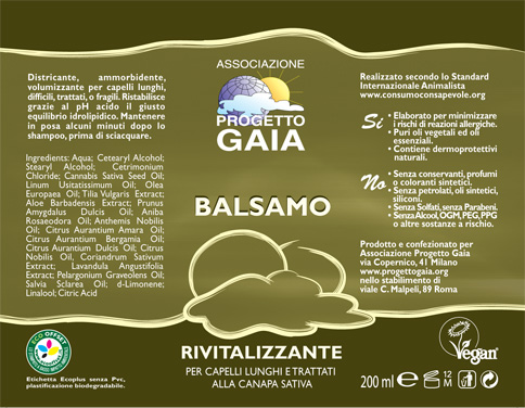 Balsamo rivitalizzante (per capelli lunghi e trattati alla canapa sativa) - 200 ml - Vegan